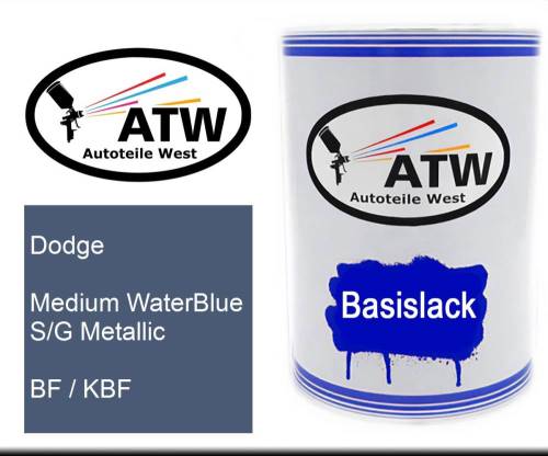 Dodge, Medium WaterBlue S/G Metallic, BF / KBF: 500ml Lackdose, von ATW Autoteile West.